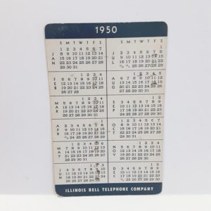 Vintage 1950  Illinois Bell Telephone Pocket Calendar – Great Collectible