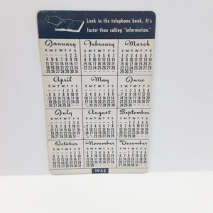 Vintage 1953 Illinois Bell Telephone Pocket Calendar – Great Collectible