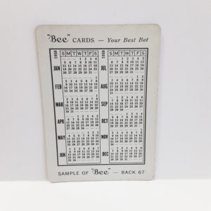 Vintage 1958 “Bee” Playing Cards Pocket Calendar – Great Poker Collectible