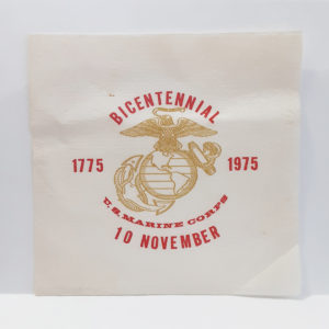 Vintage Authentic Original 1975 U.S. Marine Corps 200th Birthday Ball Napkin