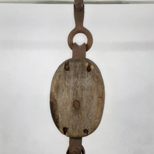 Antique Wood and Iron Single Shiv Barn Pulley (021)