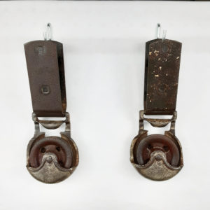 Antique 1901 Myers Ashland, O Barn Door Hangers and Rollers (pair) #003