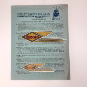 ORIGINAL HARLEY 1942 PUBLIC SAFETY DIVISION LETTERHEAD- 61″-74″, KNUCKLEHEAD