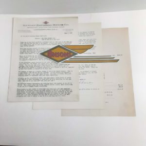 ORIGINAL HARLEY 1949 FACTORY LETTERHEAD (125 HUMMER PAYMENT PLAN) – KNUCKLEHEAD