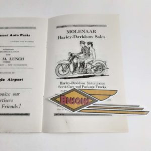 ORIGINAL HARLEY 1941 CALUMET ROAMERS M/C (DANCE PROGRAM) – KNUCKLEHEAD