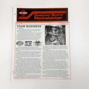 ORIGINAL VINTAGE HARLEY-DAVIDSON (Spring 1991) DESIGNER STORE NEWSLETTER