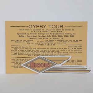 ORIG HARLEY 1955 GYPSY TOUR “WINDBER, PA” EVENTS CALENDAR-KNUCKLEHEAD