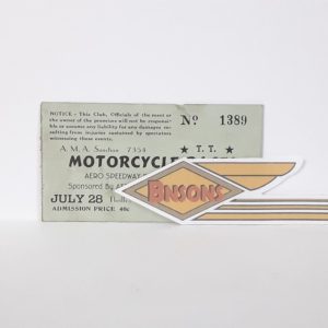 ORIGINAL HARLEY 1940’s AERO M/C (T.T. RACE TICKET) MONEE, ILL. – KNUCKLEHEAD