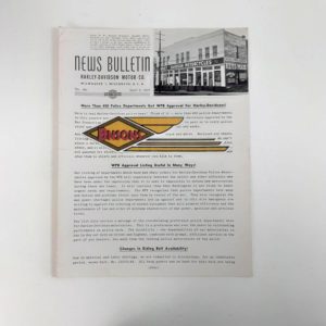 ORIGINAL HARLEY DEALER 1945 NEWS BULLETIN #981 – KNUCKLEHEAD