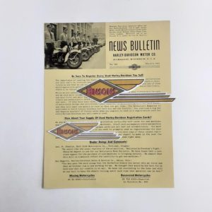 ORIGINAL HARLEY DEALER 1942 NEWS BULLETIN #902 – KNUCKLEHEAD