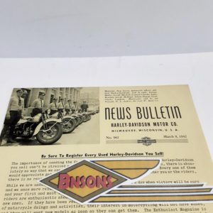 ORIGINAL HARLEY DEALER 1942 NEWS BULLETIN #902 – KNUCKLEHEAD