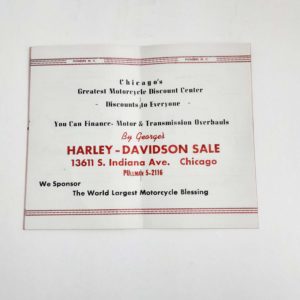 ORIGINAL HARLEY 1961 PIONEER M/C (DANCE PROGRAM) CHICAGO, ILL. – KNUCKLEHEAD