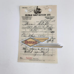 ORIGINAL HARLEY 1951 DEALER SALE RECEIPT (TRADE IN 50 FL 7712)- KNUCKLEHEAD