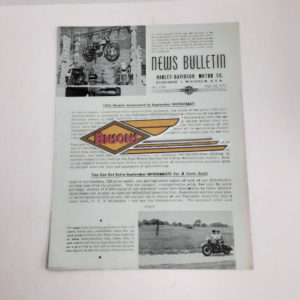 ORIGINAL HARLEY DEALER 1952 NEWS BULLETIN #1169 – KNUCKLEHEAD