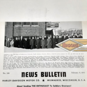 ORIGINAL HARLEY DEALER 1943 NEWS BULLETIN #926 – KNUCKLEHEAD