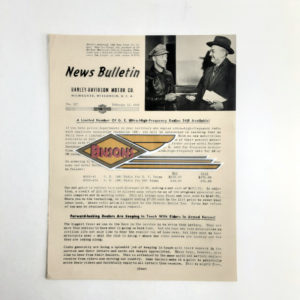 ORIGINAL HARLEY DEALER 1943 NEWS BULLETIN #927 – KNUCKLEHEAD