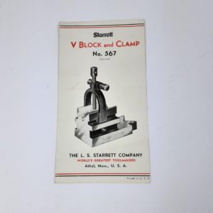 Vintage Original Starrett V Block and Clamp Advertisement