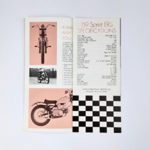 Vintage 1969 Harley-Davidson Sprint ERS 350cc New Model Pamphlet