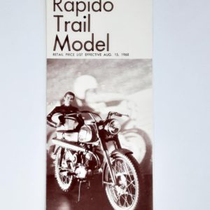 Vintage 1969 Harley-Davidson Rapido Trail Model Retail Price List