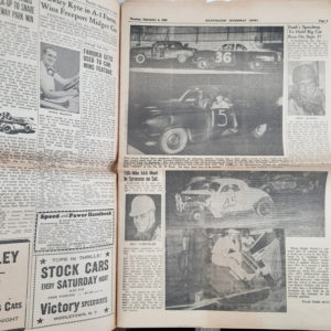 Vintage Original 1950 Speedway Auto Racing News Newspaper Brooklyn, New York