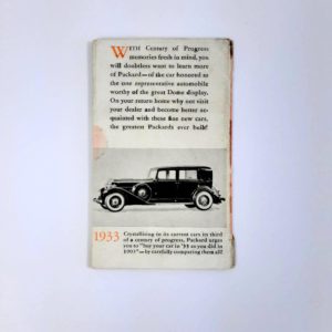 Vintage 1933 Packard “A Third Of A Century Of Progress” Sales Brochure