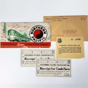 Vintage 1954 NORTHERN PACIFIC “NORTH COAST LIMITED” Tickets, Envelopes