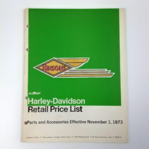 ORIGINAL HARLEY 1974 FACTORY RETAIL PRICE LIST- SHOVELHEAD, KNUCKLEHEAD