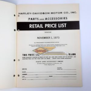 ORIGINAL HARLEY 1974 FACTORY RETAIL PRICE LIST- SHOVELHEAD, KNUCKLEHEAD