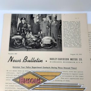 ORIGINAL HARLEY DEALER 1941 NEWS BULLETIN #889 – KNUCKLEHEAD