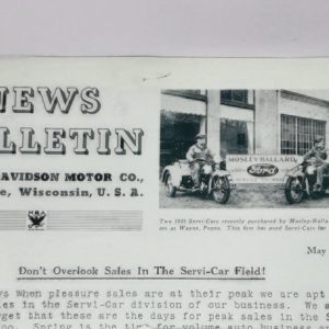 ORIGINAL HARLEY DEALER 1935 NEWS BULLETIN #727 – VL, KNUCKLEHEAD