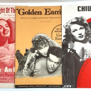 Vintage Original 1940s Hollywood Cinema Music Sheets Lot 3, Hayworth Dietrich