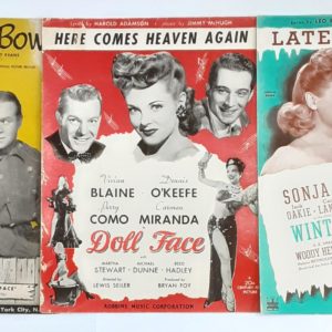 Vintage Original 1940s Hollywood Cinema Music Sheets Lot 4, Russel Hope Como