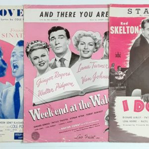 Vintage Original 1940s Hollywood Cinema Music Sheets Lot 6 Crosby Kelly Rogers