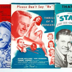 Vintage Original 1940s Hollywood Cinema Music Sheets Lot 7 Dorsey Shore Danny K