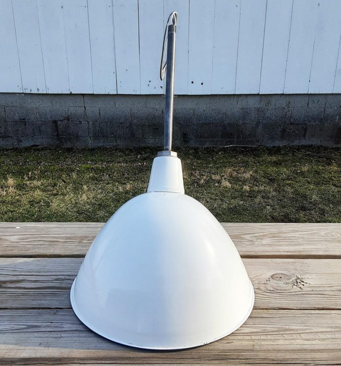 Vintage Large SPERO Porcelain 18" Farm Barn Industrial Light Gas Station #5 - Image 2