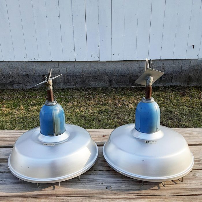 Vintage Original Pair ALZAK 18" Industrial Light, Gas Station #6