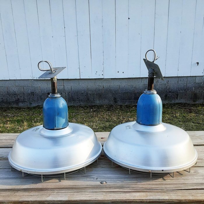 Vintage Original Pair ALZAK 18" Industrial Light, Gas Station #6 - Image 2