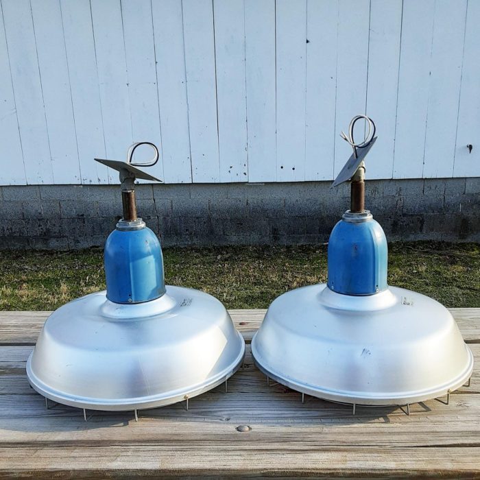 Vintage Original Pair ALZAK 18" Industrial Light, Gas Station #6 - Image 4