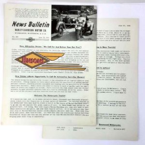 ORIGINAL HARLEY DEALER 1941 NEWS BULLETIN #885 – KNUCKLEHEAD