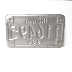 Vintage Motorcycle License Plate Ind. 1989