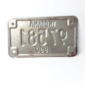 Vintage Motorcycle License Plate Ind. 1990