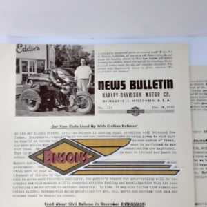 ORIGINAL HARLEY DEALER 1950 NEWS BULLETIN #1123 – PANHEAD, KNUCKLEHEAD