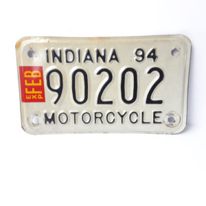 Vintage Motorcycle License Plate Ind. 1994