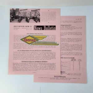 ORIGINAL HARLEY DEALER 1949 NEWS BULLETIN #1084 – PANHEAD, KNUCKLEHEAD