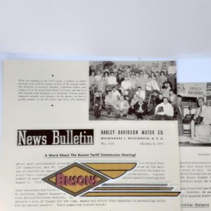 ORIGINAL HARLEY DEALER 1951 NEWS BULLETIN #1144 – PANHEAD, KNUCKLEHEAD