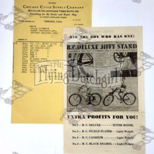 Vintage Original 1937 Chicago Cycle Supply Co’s BC Deluxe Counter Flyer/Invoice