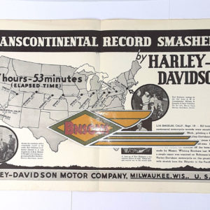 ORIGINAL HARLEY 1935 (TRANSCONTINENTAL RECORD) COUNTER FLYER- KNUCKLEHEAD