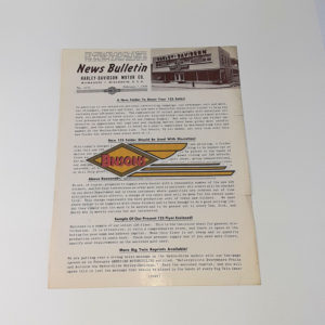 ORIGINAL HARLEY DEALER 1949 NEWS BULLETIN #1076 – KNUCKLEHEAD