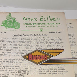 ORIGINAL HARLEY DEALER 1934 NEWS BULLETIN #709 – VL, KNUCKLEHEAD