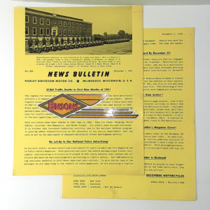 ORIGINAL HARLEY DEALER 1941 NEWS BULLETIN #895 – KNUCKLEHEAD